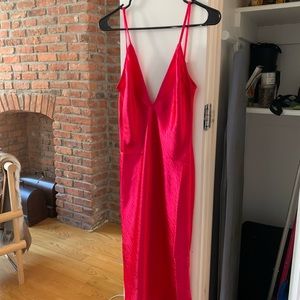 Hot pink slip dress